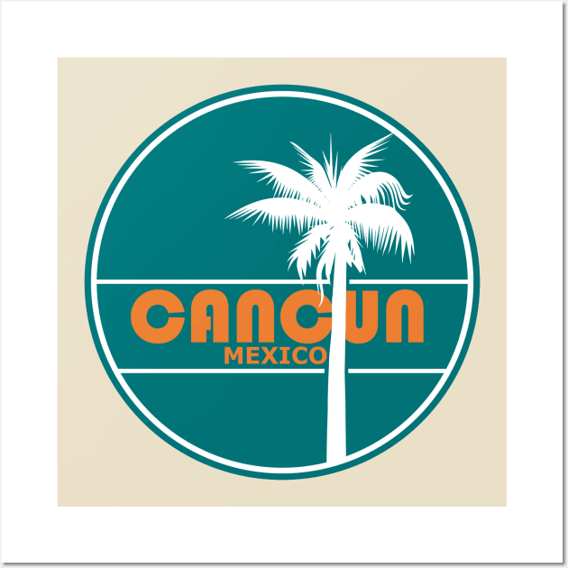 Retro Cancun Mexico Vacation Gift Wall Art by TCP